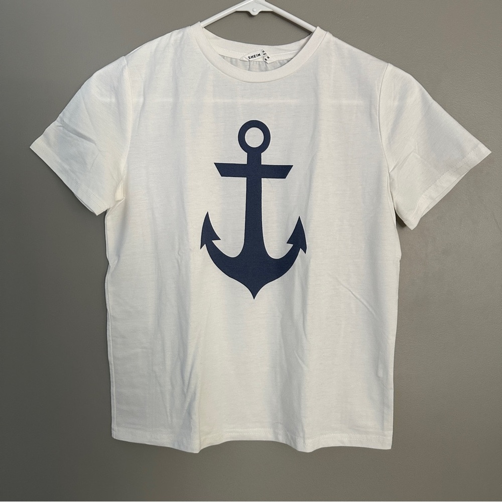 Boys Shein Anchor Short Sleeve Shirt sz 10